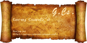 Gerey Csanád névjegykártya
